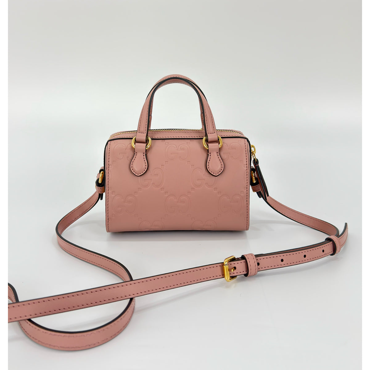 Gucci GG Convertible Boston Bag Jumbo Embossed