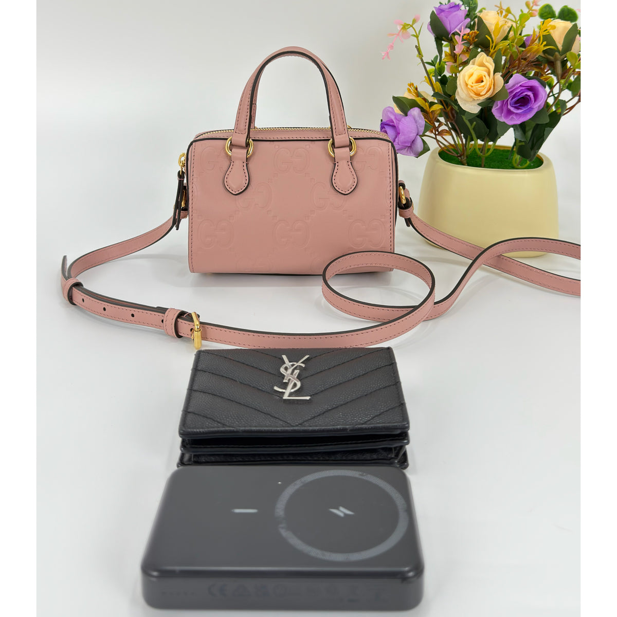 Gucci GG Convertible Boston Bag Jumbo Embossed