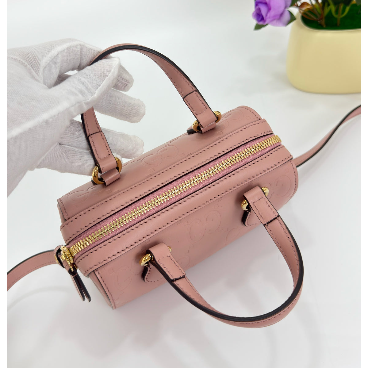 Gucci GG Convertible Boston Bag Jumbo Embossed