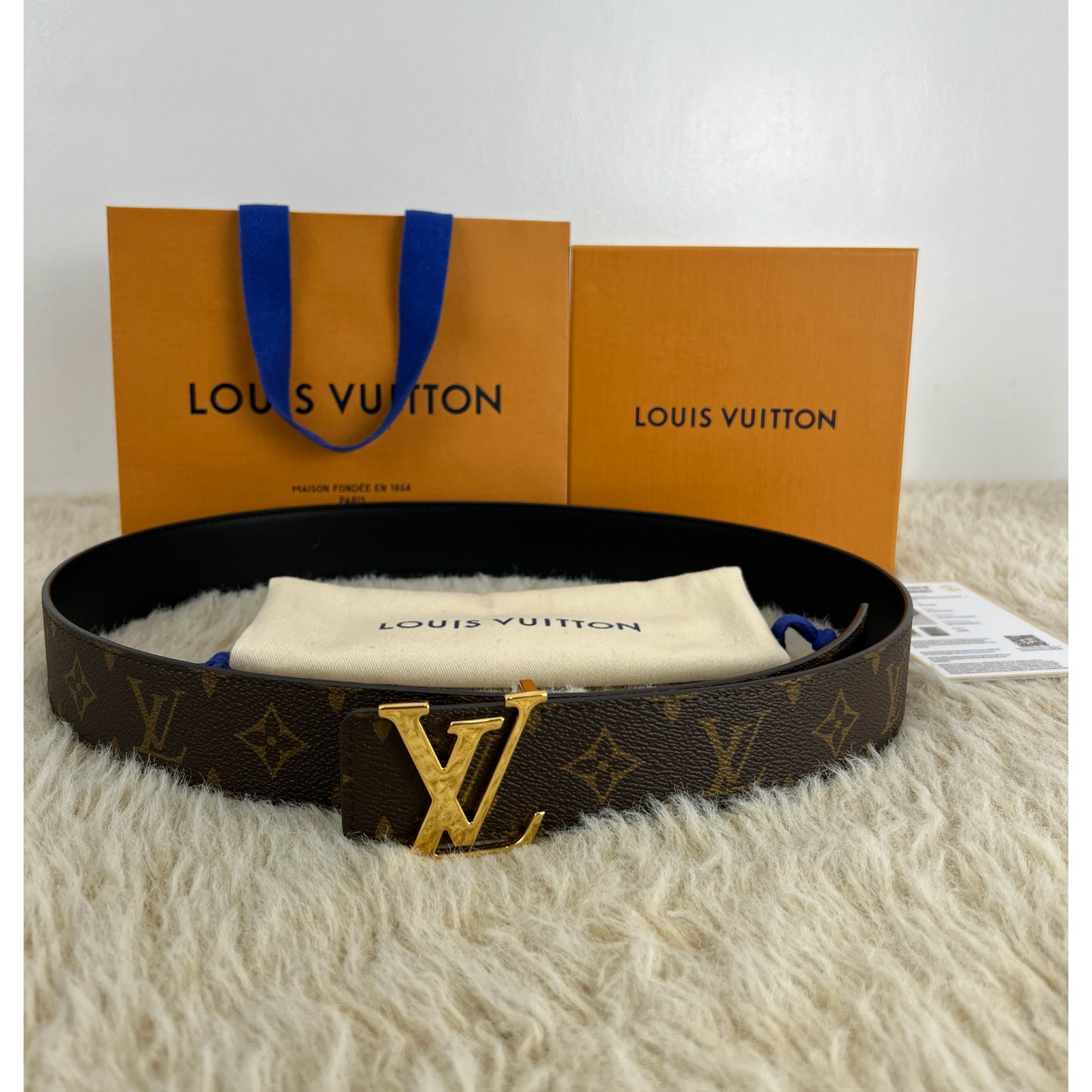 Louis Vuitton Monogram Canvas LV Initiales Reversible Belt 95/38