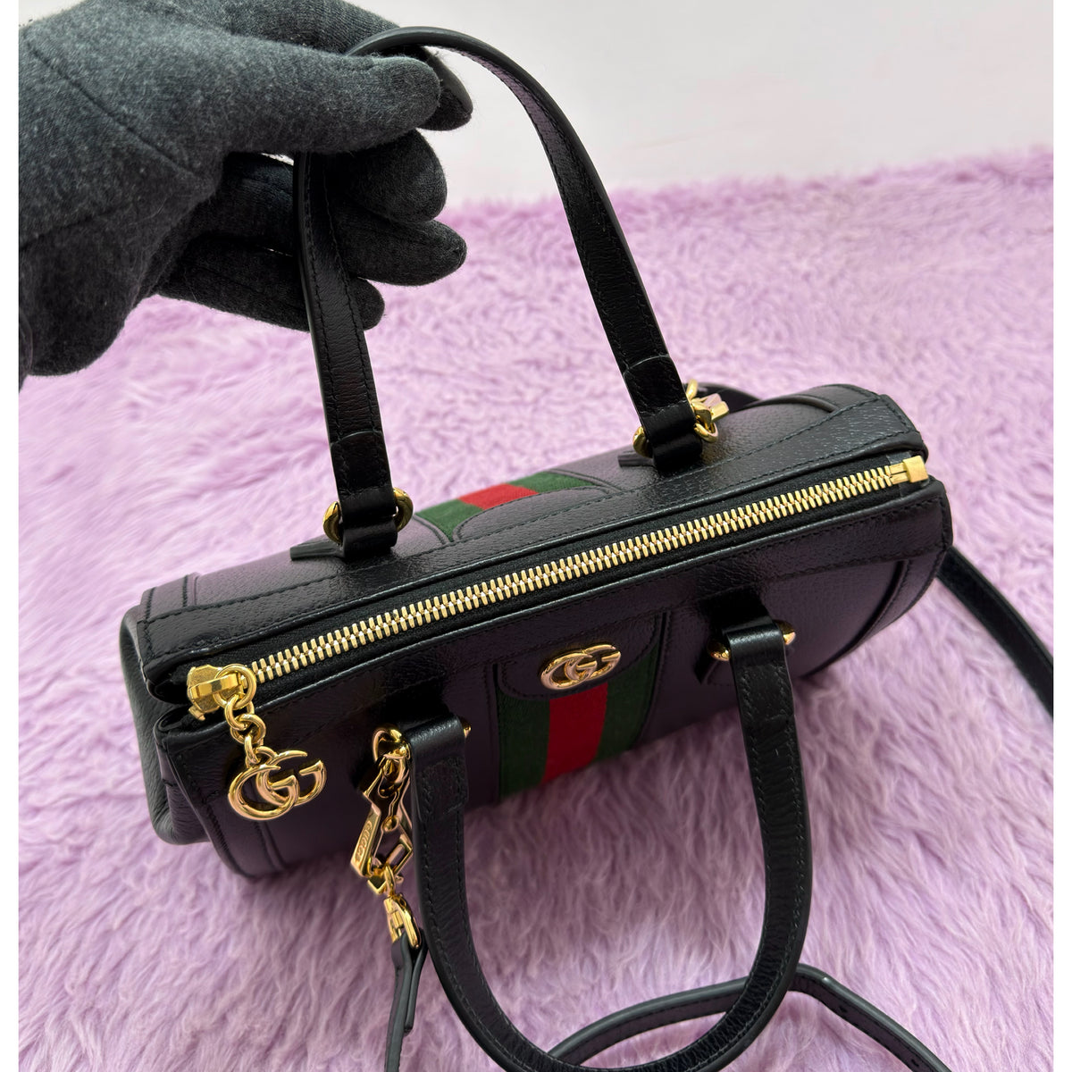 Gucci GG Calfskin Web Ophidia Small Tote Bag