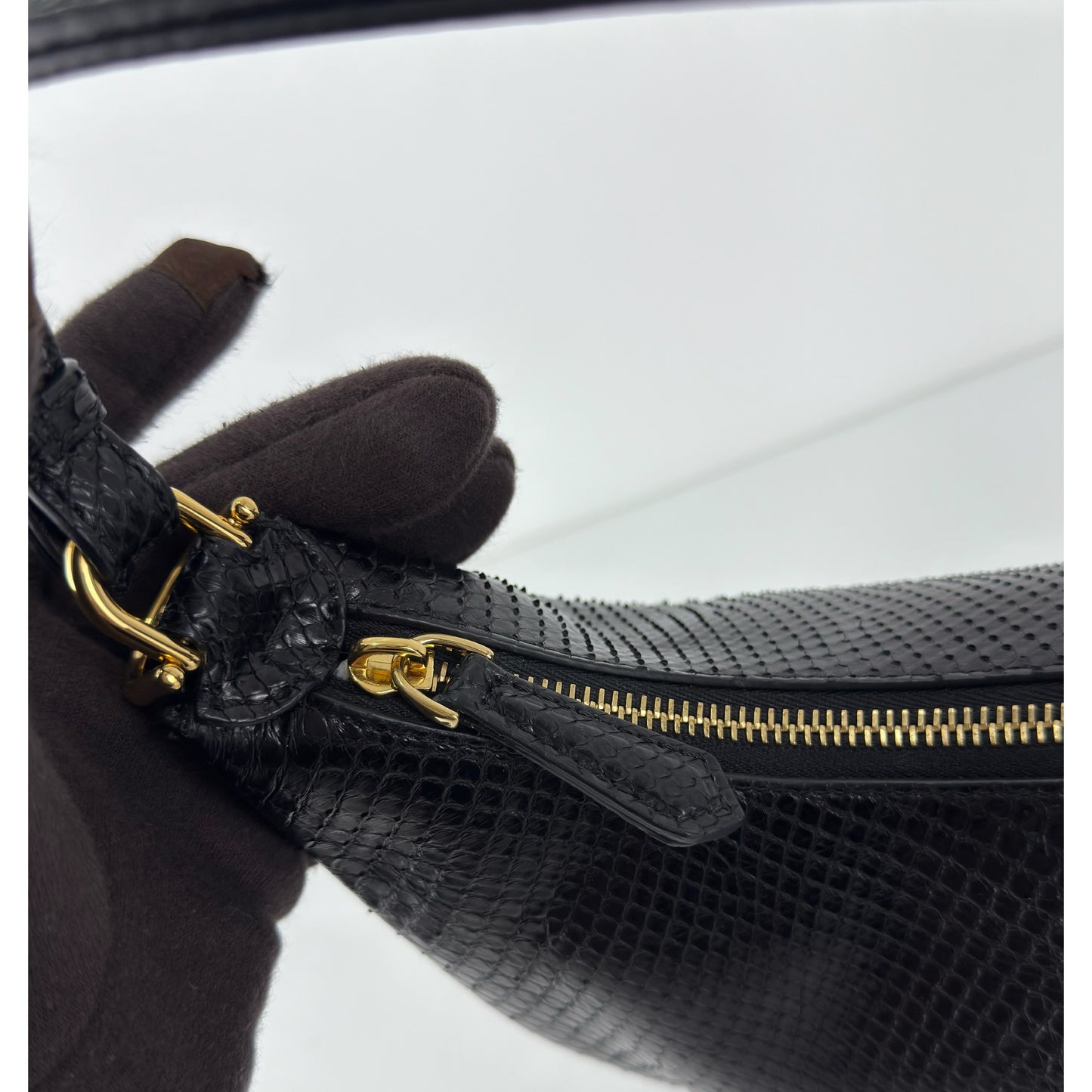 FENDI Black Phyton Fendigraphy Hobo Medium