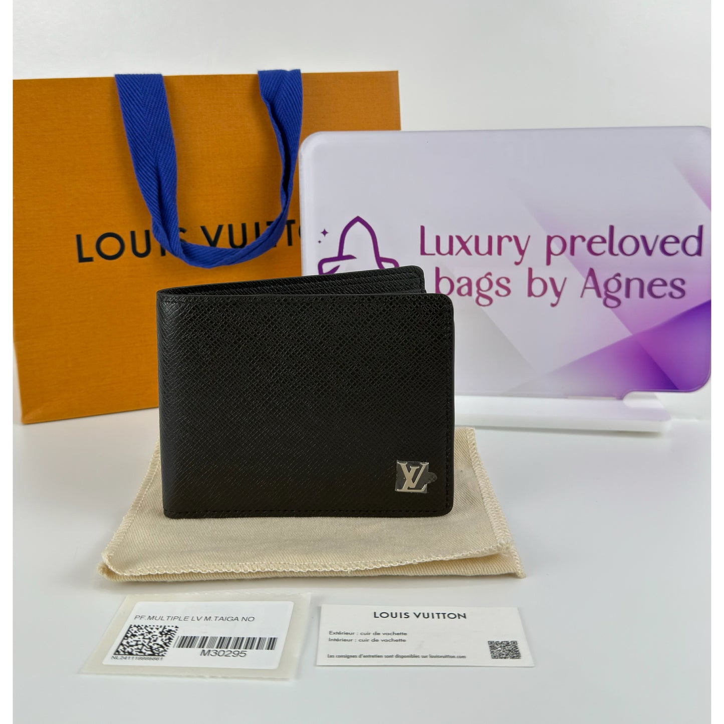 Louis Vuitton Multiple Wallet In Black Taiga Leather ( 3)