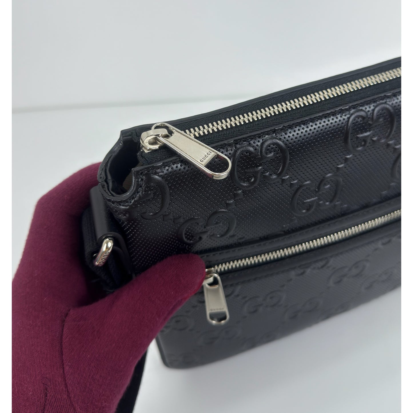Gucci GG Embossed Small Messenger Bag