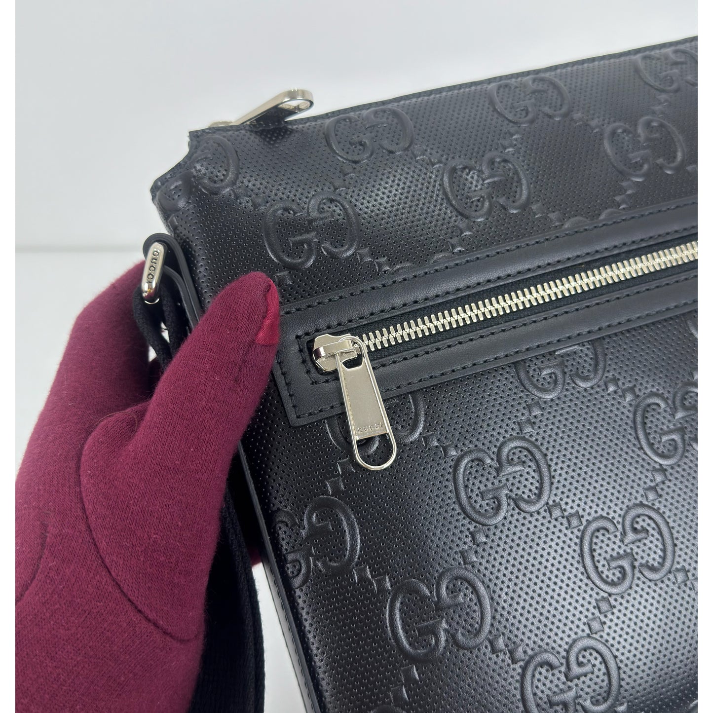 Gucci GG Embossed Small Messenger Bag
