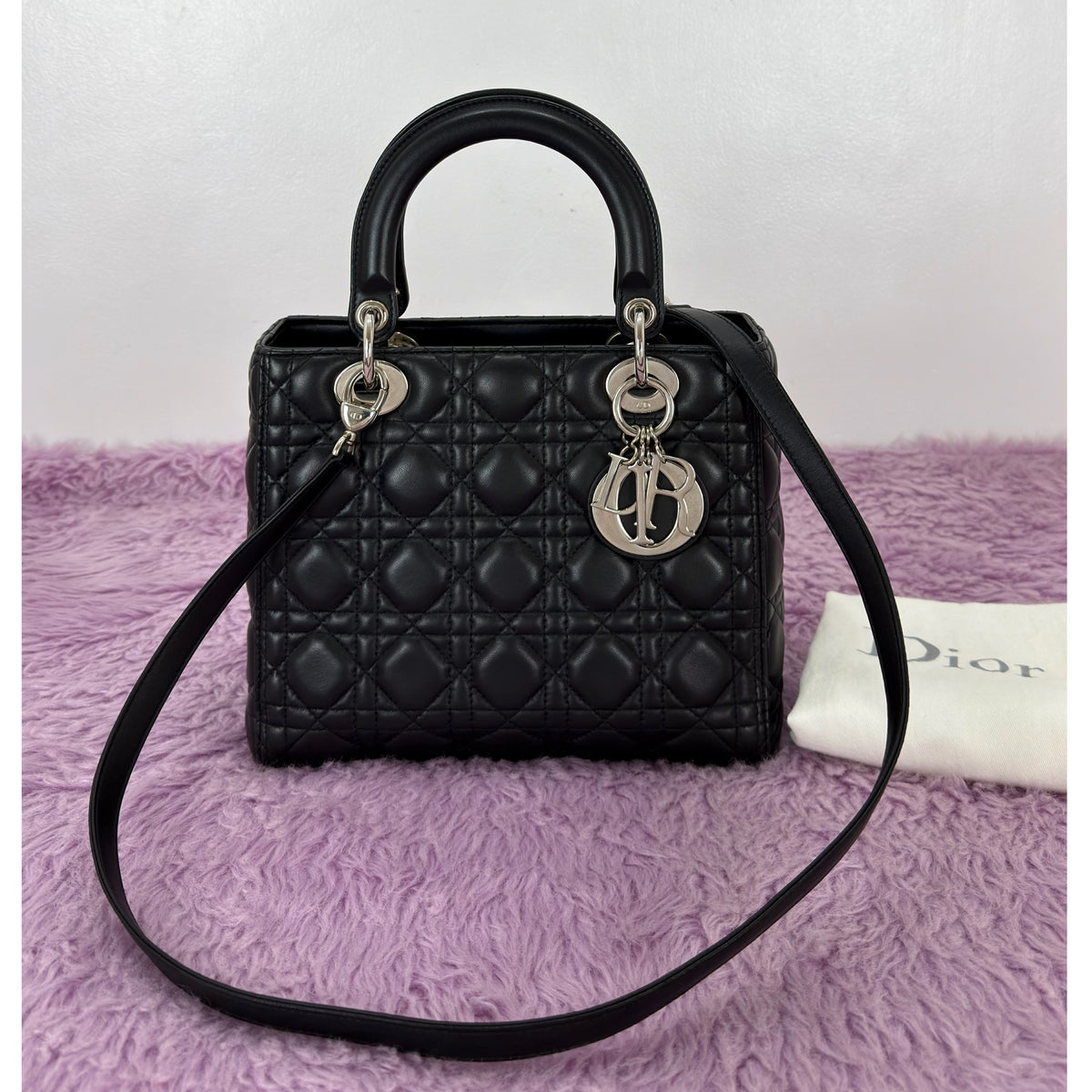 Dior Medium Lady Dior Cannage Lambskin