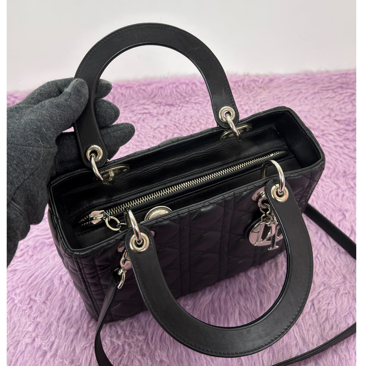 Dior Medium Lady Dior Cannage Lambskin