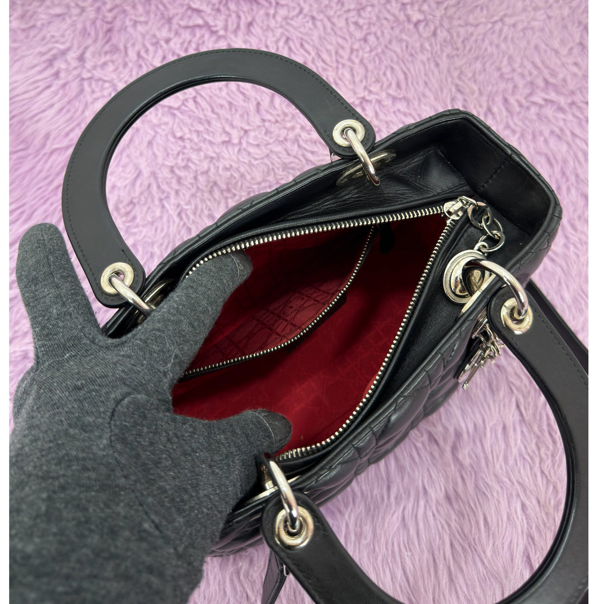 Dior Medium Lady Dior Cannage Lambskin
