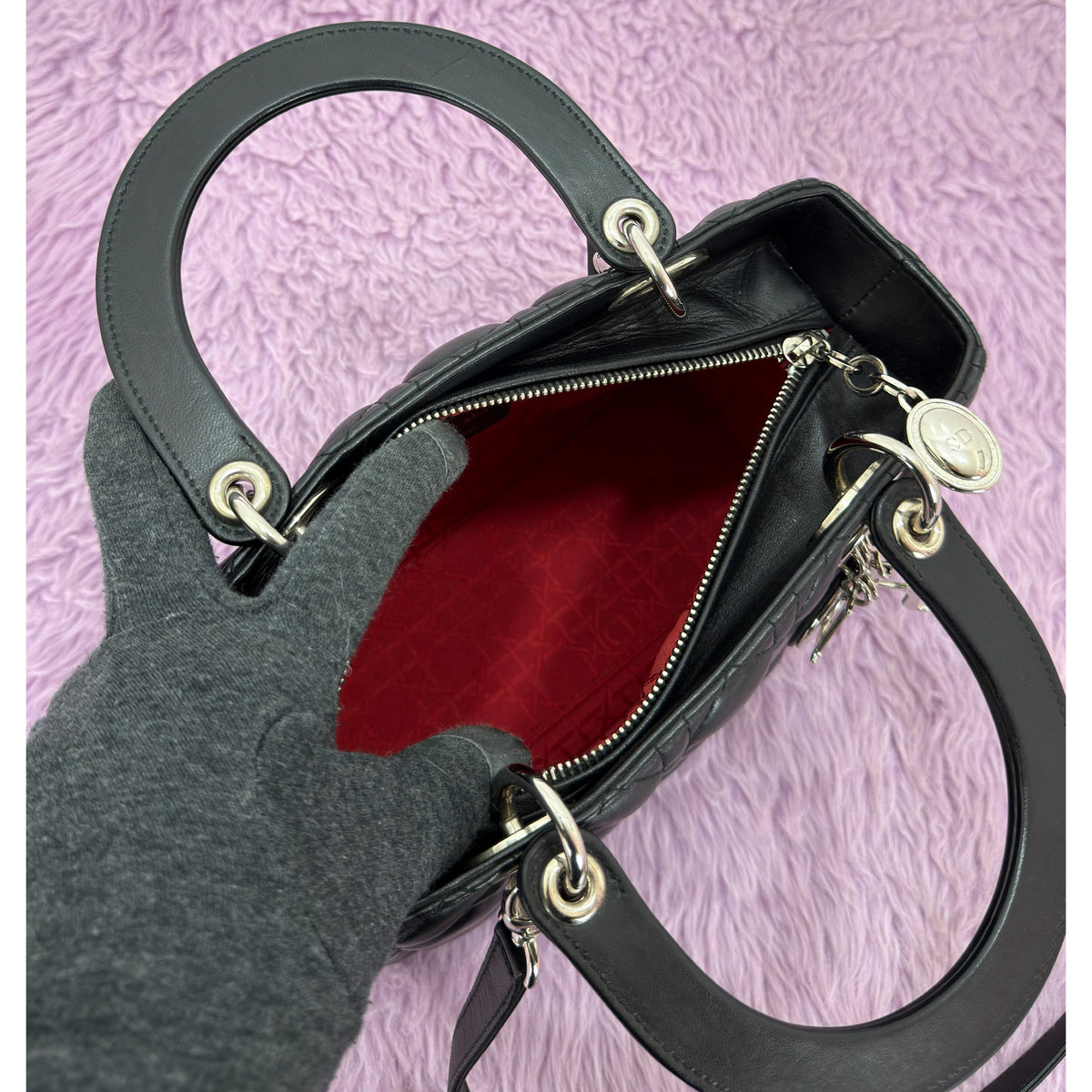 Dior Medium Lady Dior Cannage Lambskin