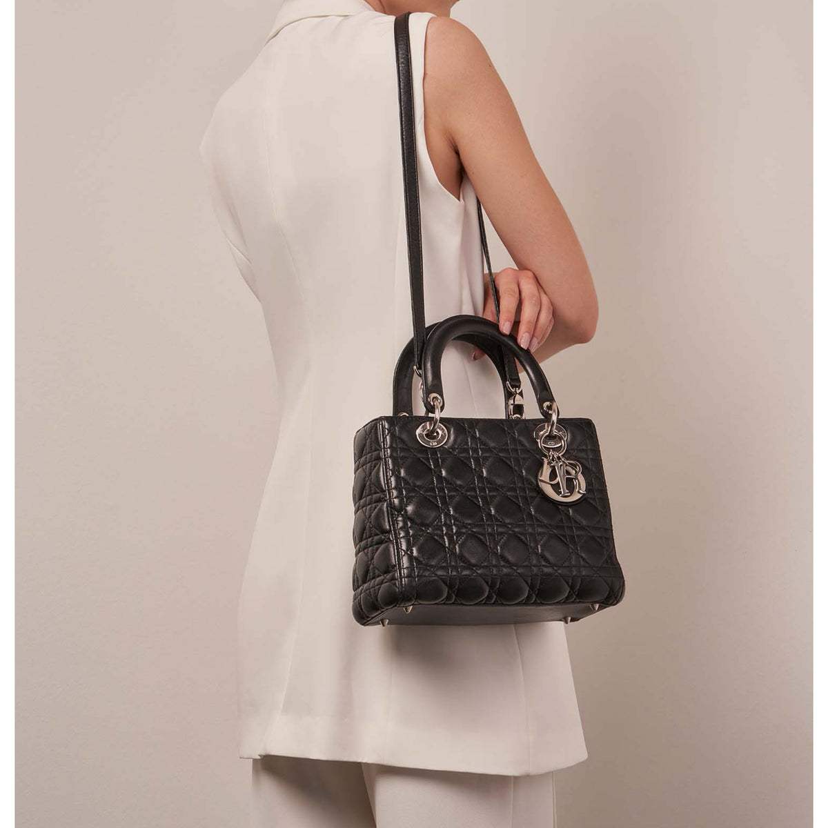 Dior Medium Lady Dior Cannage Lambskin
