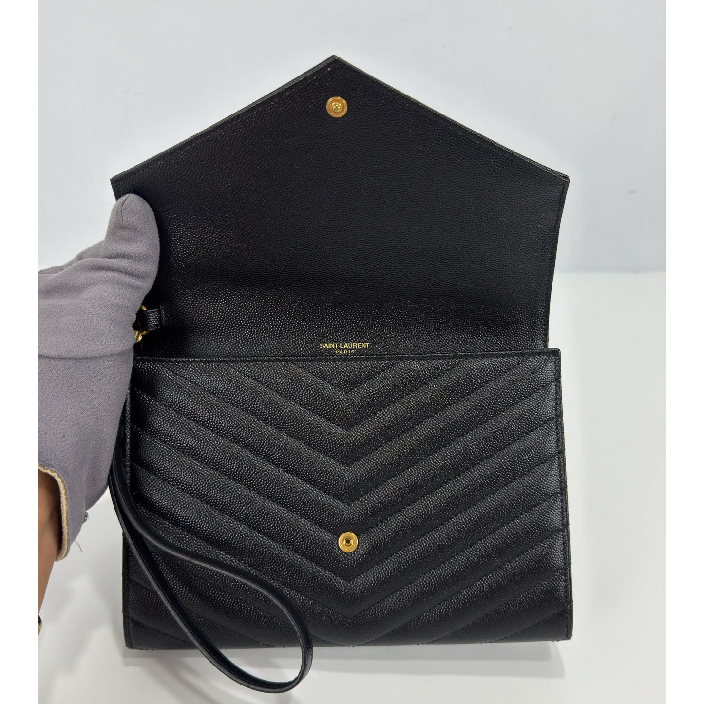 Saint Laurent Cassandre Envelope Wrislet Clutch