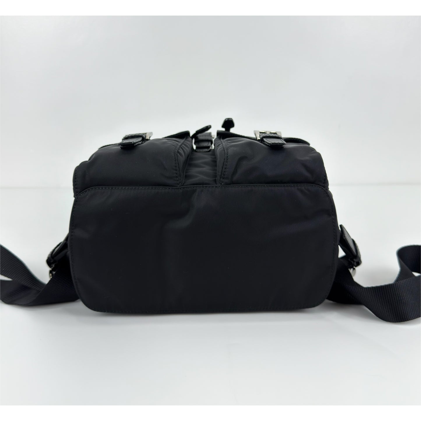 Prada Enamel Triangle Logo Re-Nylon Small Backpack