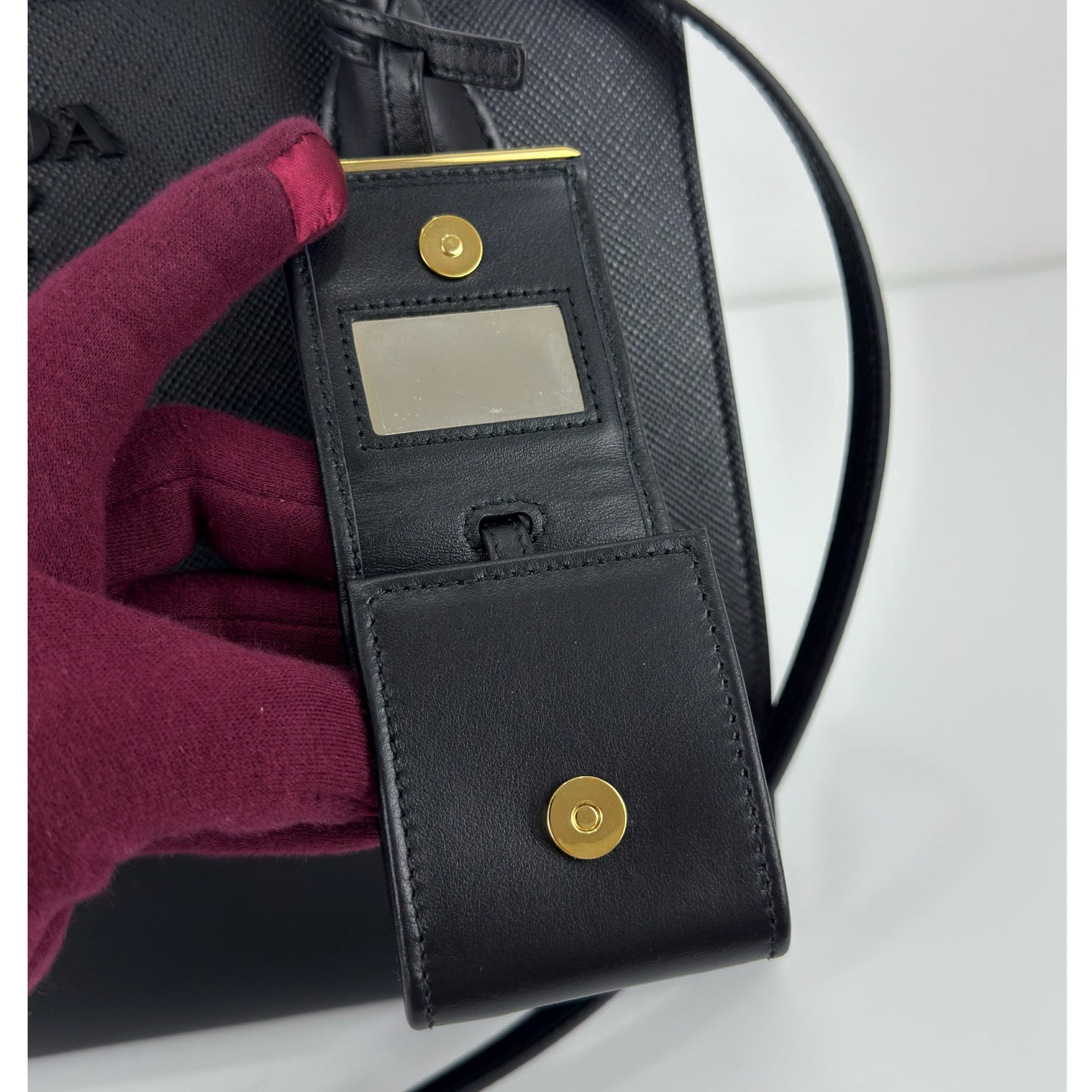 Prada Monochrome Medium Saffiano Leather Black Bag