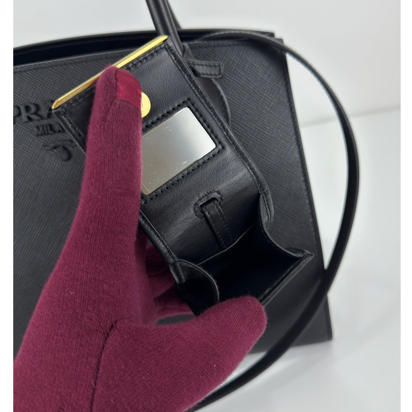 Prada Monochrome Medium Saffiano Leather Black Bag