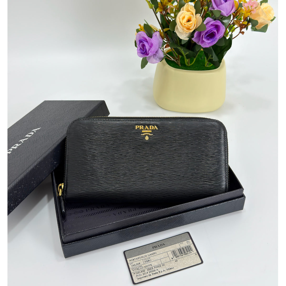 Prada Black Leather Zip Around Continental Wallet Black Rank A | PH Onhand | Luxury Preloved Bags By Agnes