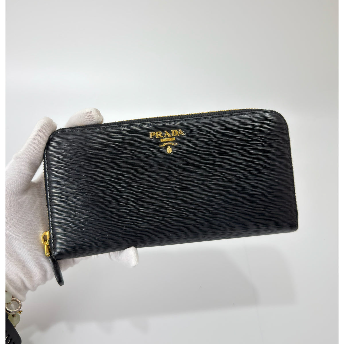 Prada Black Leather Zip Around Continental Wallet Black Rank A | PH Onhand | Luxury Preloved Bags By Agnes