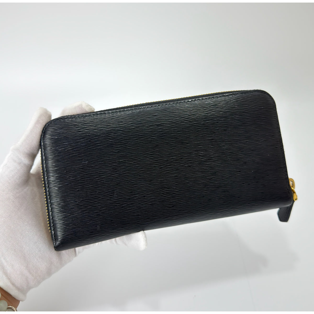 Prada Black Leather Zip Around Continental Wallet Black Rank A | PH Onhand | Luxury Preloved Bags By Agnes