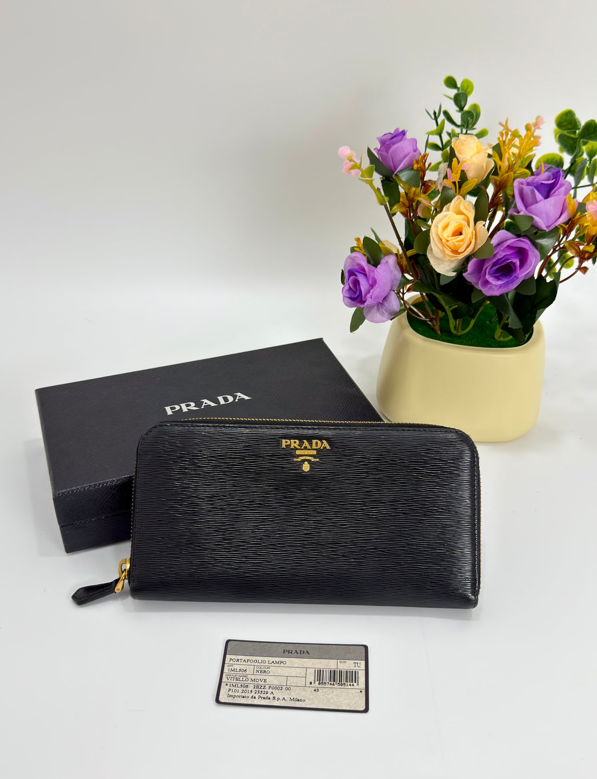Prada Black Leather Zip Around Continental Wallet Black Rank A | PH Onhand | Luxury Preloved Bags By Agnes