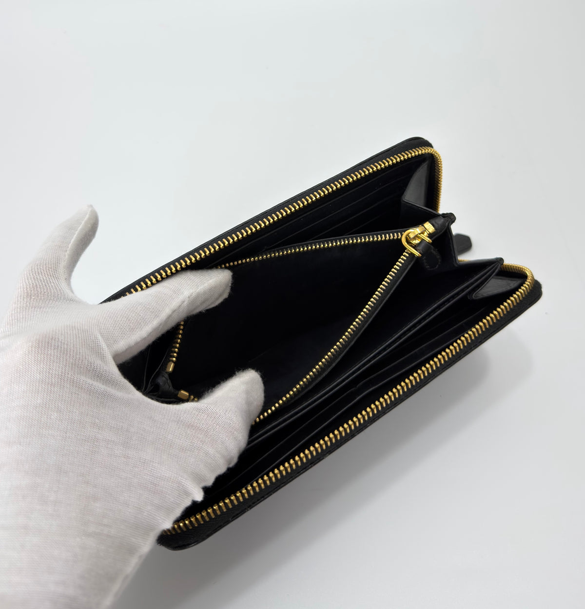 Prada Black Leather Zip Around Continental Wallet Black Rank A | PH Onhand | Luxury Preloved Bags By Agnes