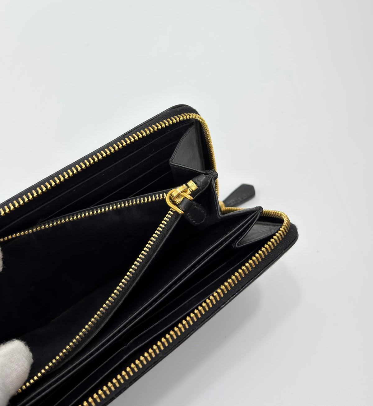 Prada Black Leather Zip Around Continental Wallet Black Rank A | PH Onhand | Luxury Preloved Bags By Agnes