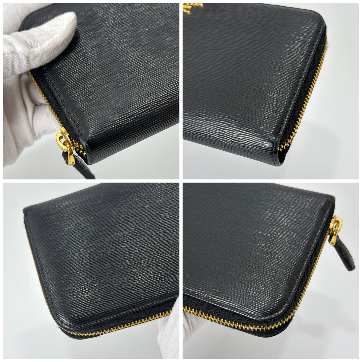 Prada Black Leather Zip Around Continental Wallet Black Rank A | PH Onhand | Luxury Preloved Bags By Agnes