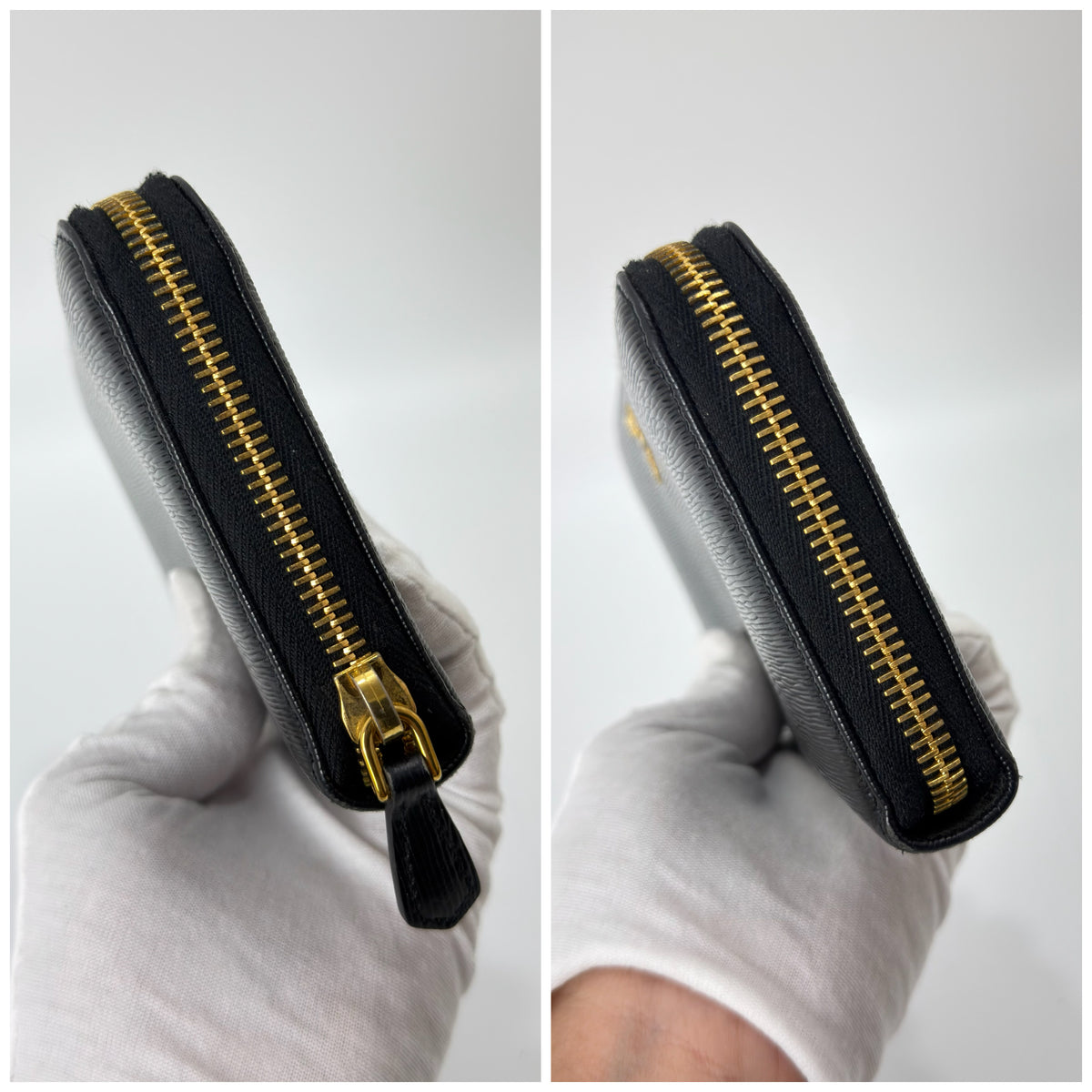 Prada Black Leather Zip Around Continental Wallet Black Rank A | PH Onhand | Luxury Preloved Bags By Agnes