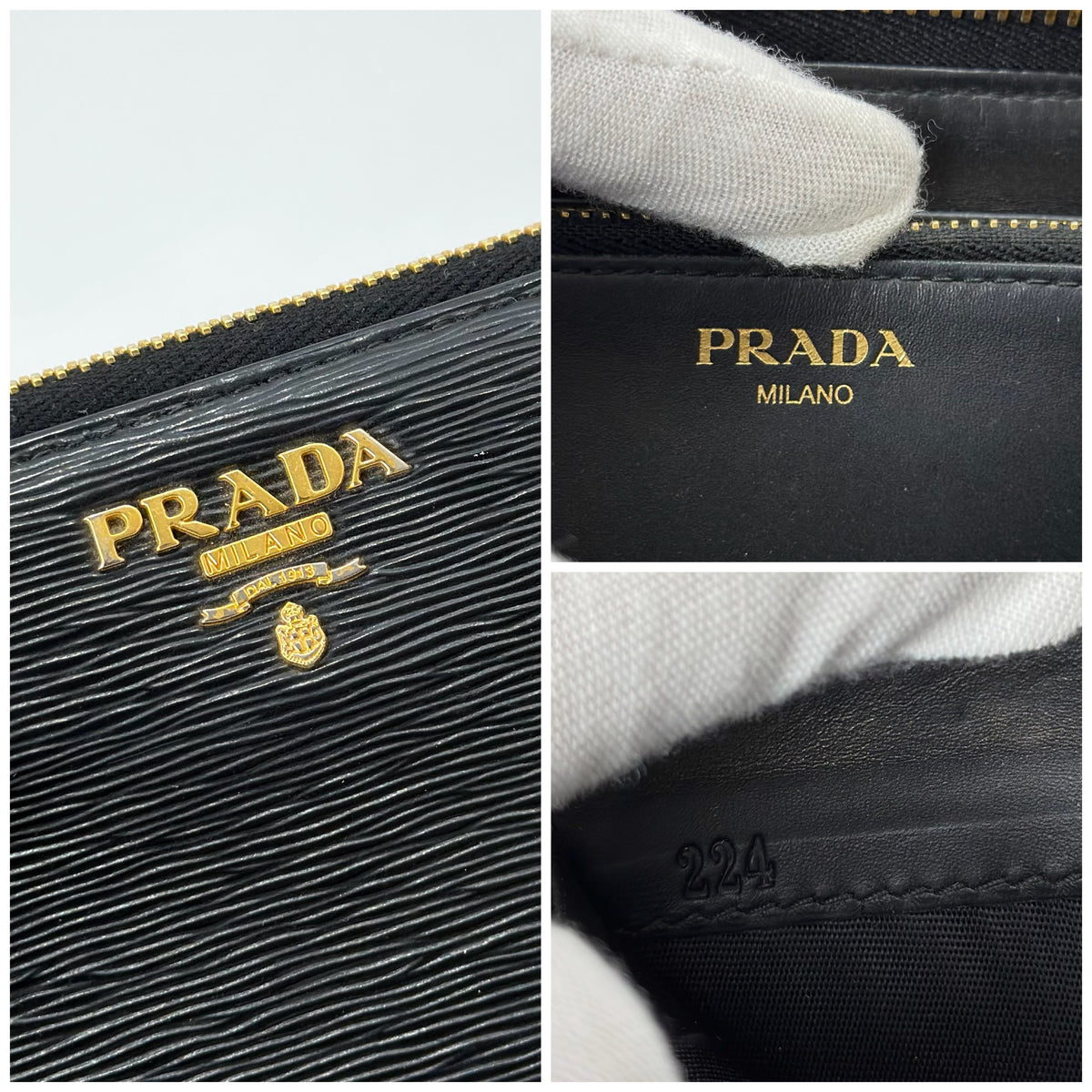 Prada Black Leather Zip Around Continental Wallet Black Rank A | PH Onhand | Luxury Preloved Bags By Agnes