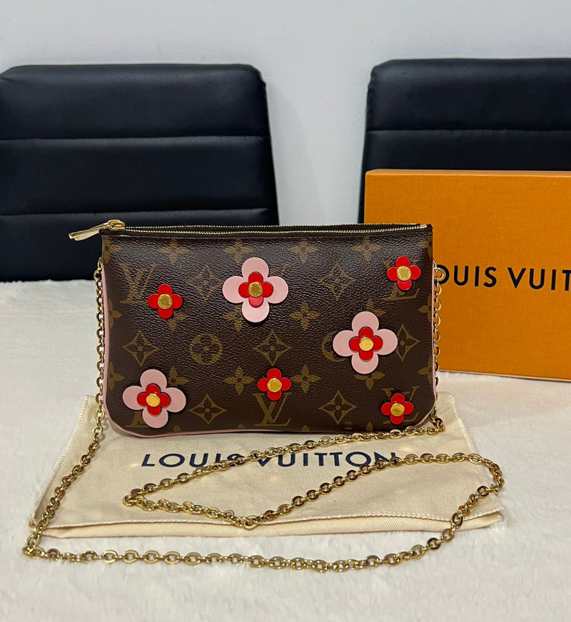 Louis Vuitton Monogram Blooming Flowers Double Zip Pochette